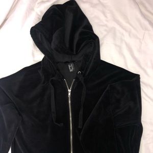 black velvet crop zip up